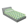 thumbnail image 2 of Ambesonne Floral Fitted Sheet & Pillow Sham Set, Irish Clovers Lines Dots, Twin, Lime Green Dark Green, 2 of 2