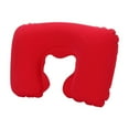 thumbnail image 2 of LACKUST Comfortable Travel Neck Pillow - PVC Flocked U-Shaped Cushion for Aviation, Outdoor, Home Use, Portable Inflatable Cervical Support Pillow with Soft Velour Cover,Red, 2 of 6