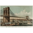 thumbnail image 2 of Unknown 14x11 White Modern Wood Framed Museum Art Print Titled - Brooklyn Bridge, 2 of 4