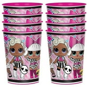 L.O.L. Surprise Party Cups - 8 Count Reusable 16 oz Plastic Cups for Kids, Perfect for Birthday Celebrations, Favors, and Fun Themed Events for Girls