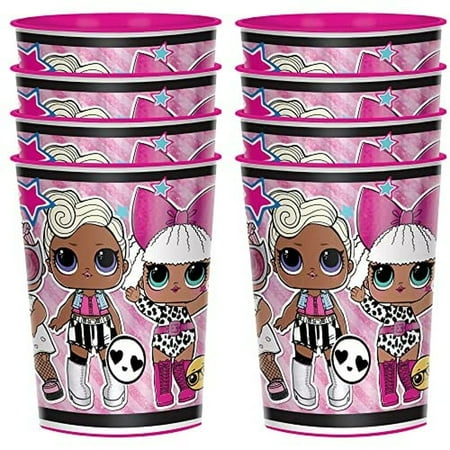 L.O.L. Surprise Party Cups - 8 Count Reusable 16 oz Plastic Cups for Kids, Perfect for Birthday Celebrations, Favors, and Fun Themed Events for Girls