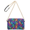 thumbnail image 2 of FORMRS Women Crossbody Purse with Chain Strap Vegan Leather Shoulder Handbag, Vibrant Stained Glass Pattern, 2 of 7