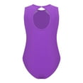 thumbnail image 4 of YONGHS Girls Sleeveless One Piece Gymnastics Leotards Tumbling Ballet Dance Unitard Bodysuit Purple 6, 4 of 7