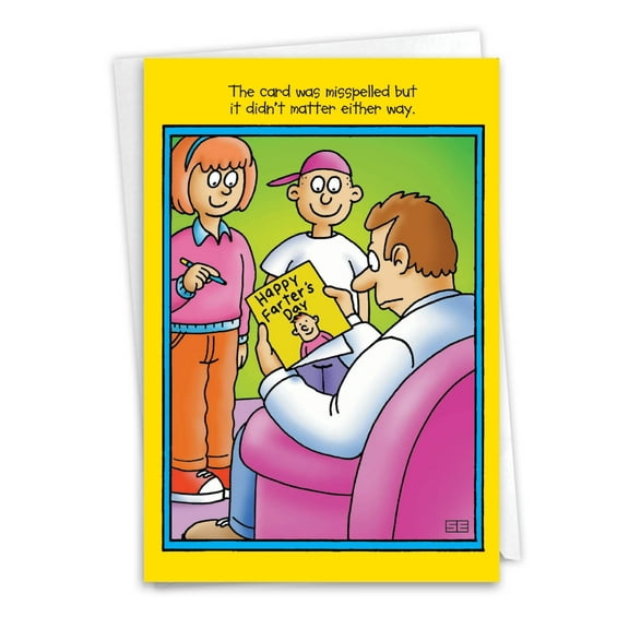 NobleWorks Hilarious Father's Day Greeting Card with 5 x 7 Inch Envelope (1 Card) Dad Farter's Day 0353