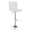 thumbnail image 1 of Coaster Upholstered Faux Leather Adjustable Bar Stools in White, 1 of 2
