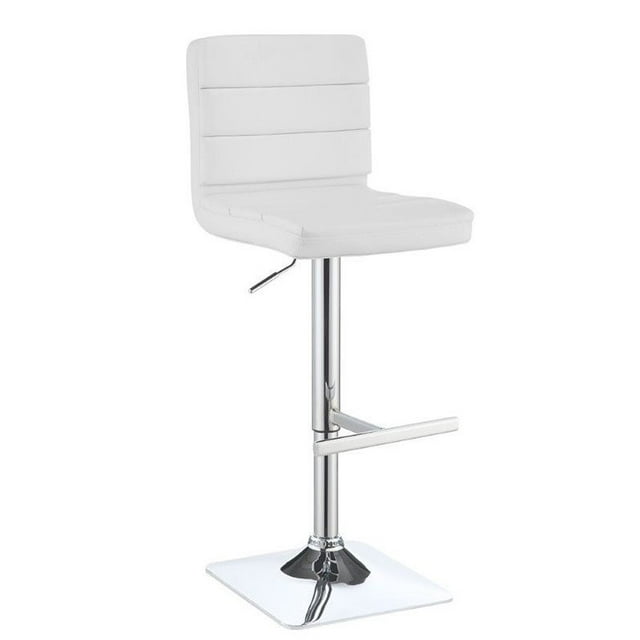 Coaster Upholstered Faux Leather Adjustable Bar Stools in White