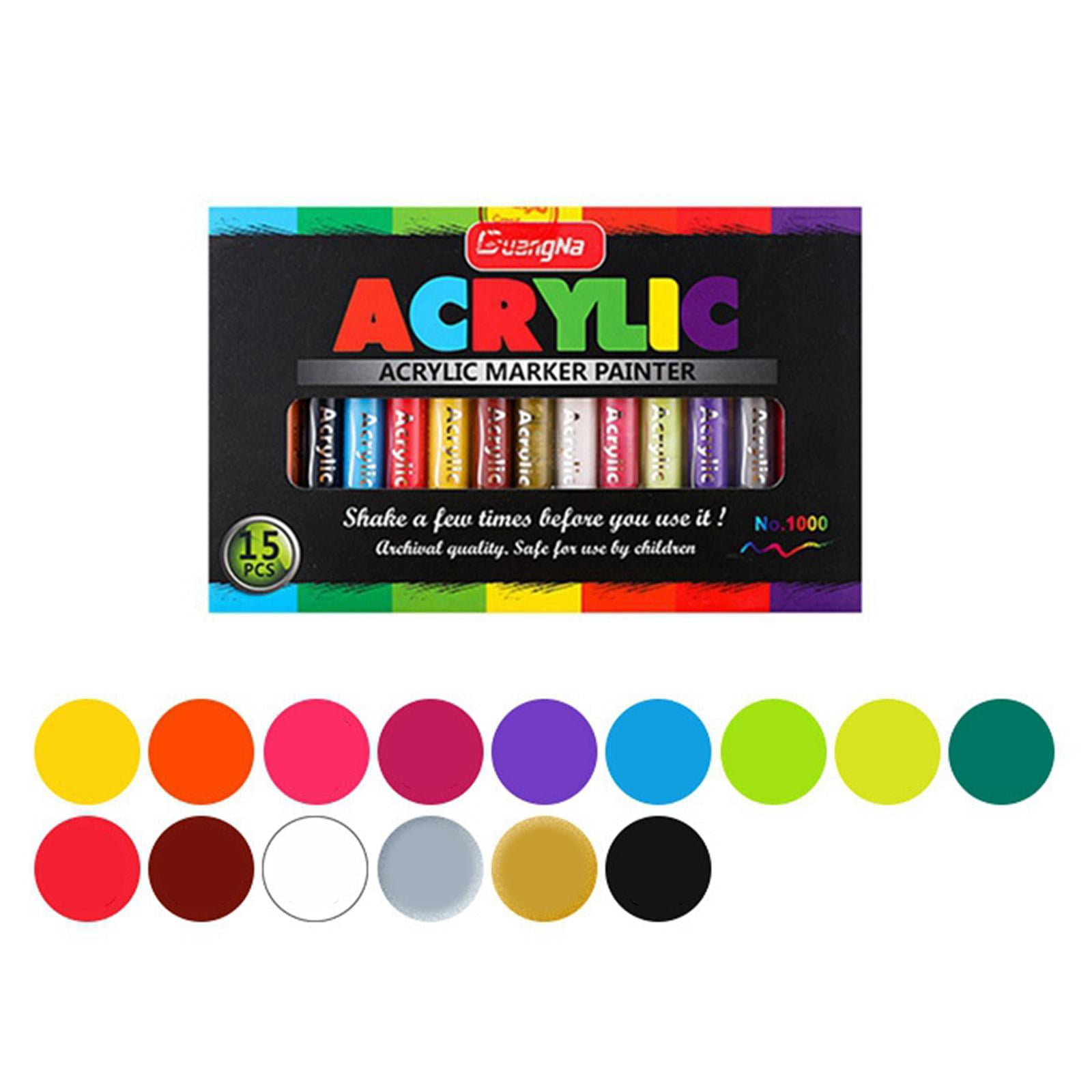 Axioma 12/15/24/36pcs Acrylic Paint Pens for Rock Painting, Stone, Ceramic, Wine Glass, 15pcs