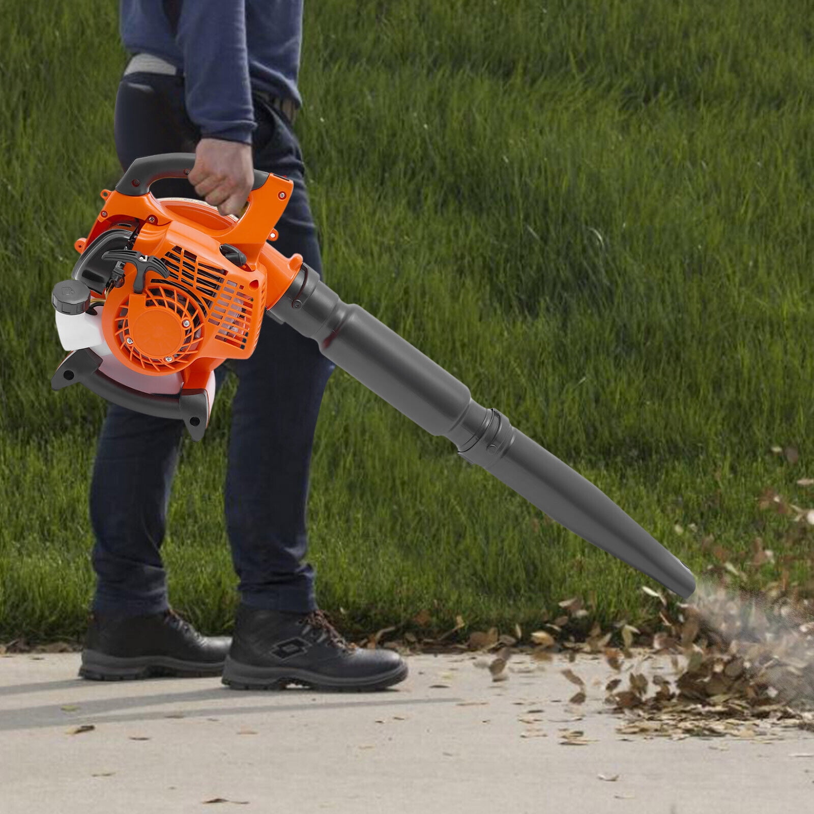 Handheld 26cc Gas Leaf Blower, 2 Cycle Engine Gas Powered Leaf Sweeper Cleaning Air Cooling 7500rpm,Lightweight & Easy Start, for Lawn Care, Snow Blowing & Yard Cleaning