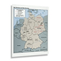 HISTORIX Vintage 1990 East Germany & West Germany Map Print - Old Map of Germany Poster - Vintage Map of East and West Germany Wall Art