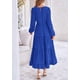 thumbnail image 2 of Vestido largo PRETTYGARDEN elegante para mujer, azul con puntos suizos, XXL, 2 of 9