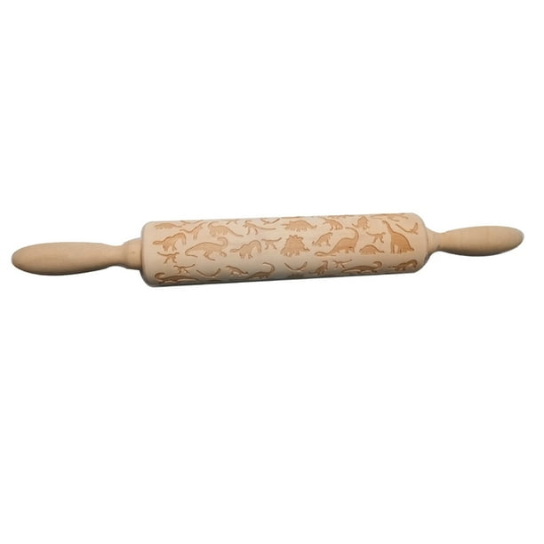 Gato perro dinosaurio grabado rodillo de madera masa pastelería Pizza fideos galletas herramientas para hornear hornear asar rodillo de madera Advancent JJ18509-03
