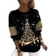 thumbnail image 4 of Camiseta de manga larga para mujer con cuello redondo y sudadera casual 2023 Otoño Invierno Sudaderas con estampado floral, 4 of 5