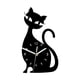 thumbnail image 1 of Reloj de pared con diseño de gato para habitación infantil, reloj de pared moderno y divertido, reloj silencioso. Negro, 1 of 9