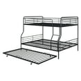 thumbnail image 4 of Queen Size Bed Frame Full XL Over Queen Metal Bunk Bed with Twin Size Trundle, Black,King Size Bed Frame, 4 of 20