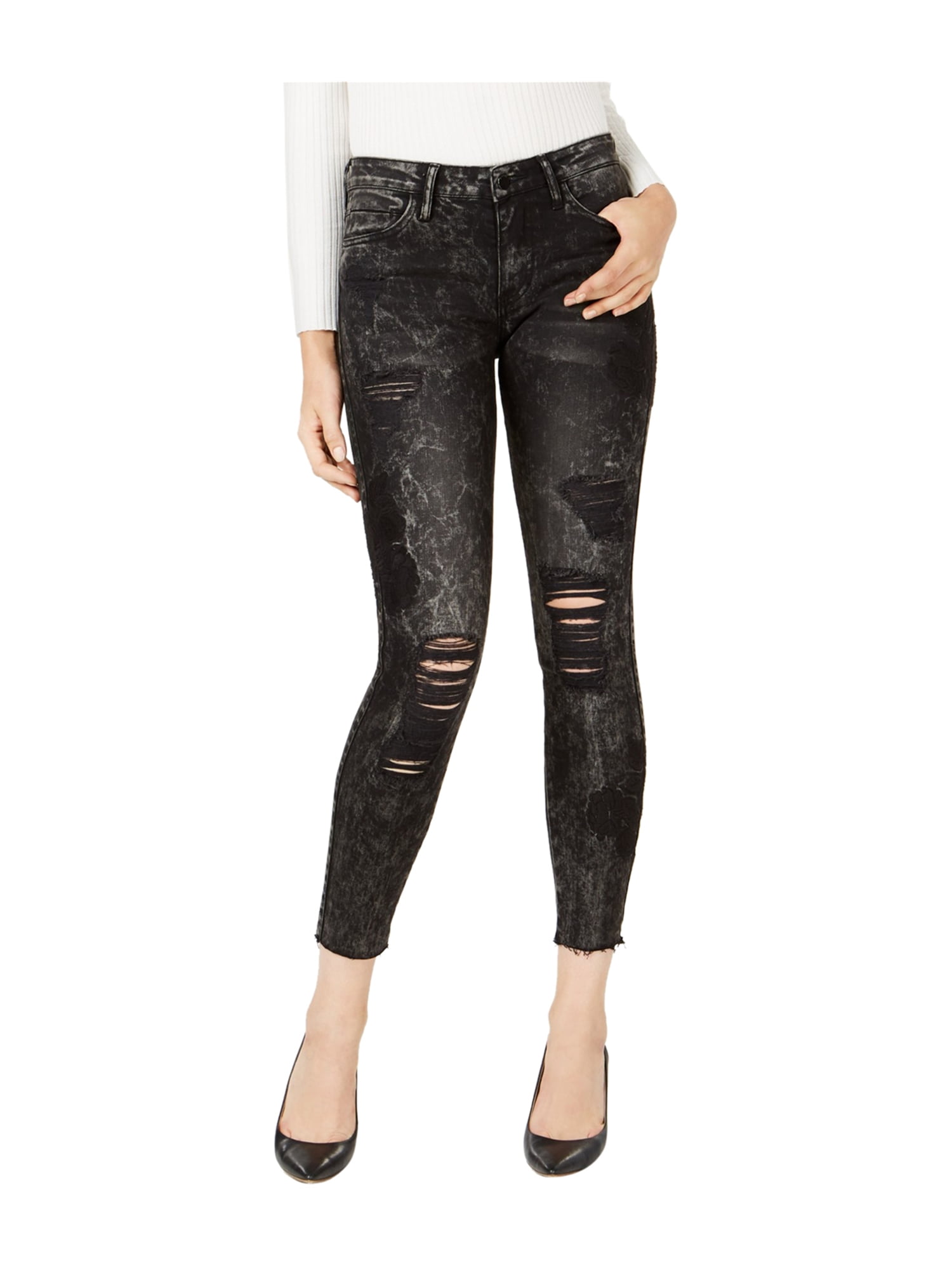 guess black ripped jeans