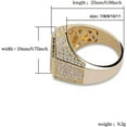 thumbnail image 2 of Mens Iced Out CZ Hexagon Bling Pinky Ring 18k gold Plated Hip Hop Ring for Men, 2 of 6
