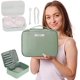 thumbnail image 2 of Bolsa de cosméticos portátil, bolsa de almacenamiento, neceser de mujer con compartimento desmontable, verde maca, 2 of 5