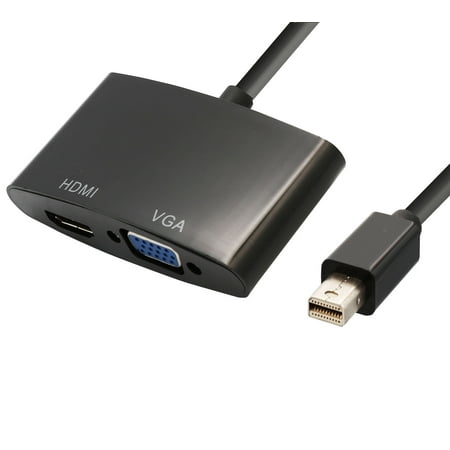 Mini DisplayPort to HDMI VGA ( Mini DP to HDMI / VGA Male to Female for MacBook Air/Pro, Surface Pro/Dock, Monitor, Projector,