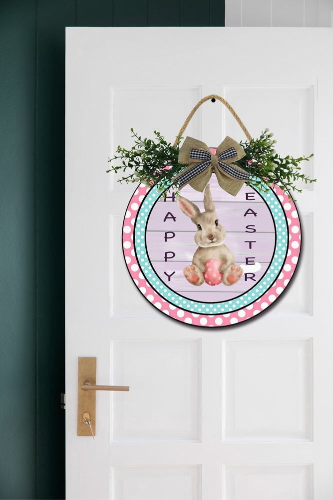 Eveokoki Front Door Porch Decorations Happy Easter Door Hanging Sign 11 ...