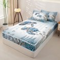 thumbnail image 2 of Erosebridal Sea Turtle Reef Zipper Full Size Comforter Sets with Fitted Sheet and 2 Pillowcases,Coral Bubble Zipper Bedding Set For Boys,Reversible,4 Pieces, 2 of 7