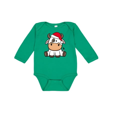 

Inktastic Christmas Santa Cow Gift Baby Boy or Baby Girl Long Sleeve Bodysuit