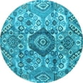 thumbnail image 1 of Ahgly Company Indoor Round Abstract Light Blue Modern Area Rugs, 8' Round, 1 of 4