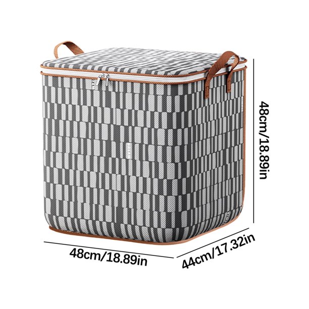 Bolsa grande plegable para guardar ropa MuYan, caja de almacenamiento portátil visible para guardarropa con asa reforzada y cremallera para mantas, edredones, almohadas, ropa de cama y colchas.
