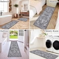 thumbnail image 6 of Kitchen Anti Fatigue Mat Set of 2 Non Skid Waterproof Kitchen Floor Mat Vintage Cushioned Comfort Standing Desk Office Mat Runner for Kitchen Sink Laundry, 17"x47"+17"x28", Grey, 6 of 6