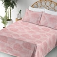 thumbnail image 3 of Ambesonne Tropical Leaves Fitted & Flat Sheet with Shams 4 Pcs Set, Boho Exotic Jungle, Queen, Pale Pink and Rose, 3 of 5