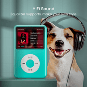 Innioasis Mp3 Player with Bluetooth, 2.4 128GB Portable Mini HiFi Sound Bluetooth Digital Music Player with FM Radio Audiobook and Speaker Built in for Kids (Light Blue)