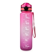 Eccomum 1000ml Water Bottle with Motivational Time Marker BPA Free Leak-proof Sports Bottle for Outdoor Sports Fitness Gym Cycling Backpacking