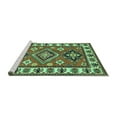 thumbnail image 2 of Ahgly Company Machine Washable Indoor Square Geometric Turquoise Blue Traditional Area Rugs, 4' Square, 2 of 4