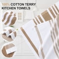thumbnail image 2 of Simmore Kitchen Towels 18"x28"(8 Pack, Khaki), Large Cotton Striped Hand Towels Kitchen with Hanging Loop, Reusable Absorbent Dish Cloths for Washing Dishes, 2 of 8
