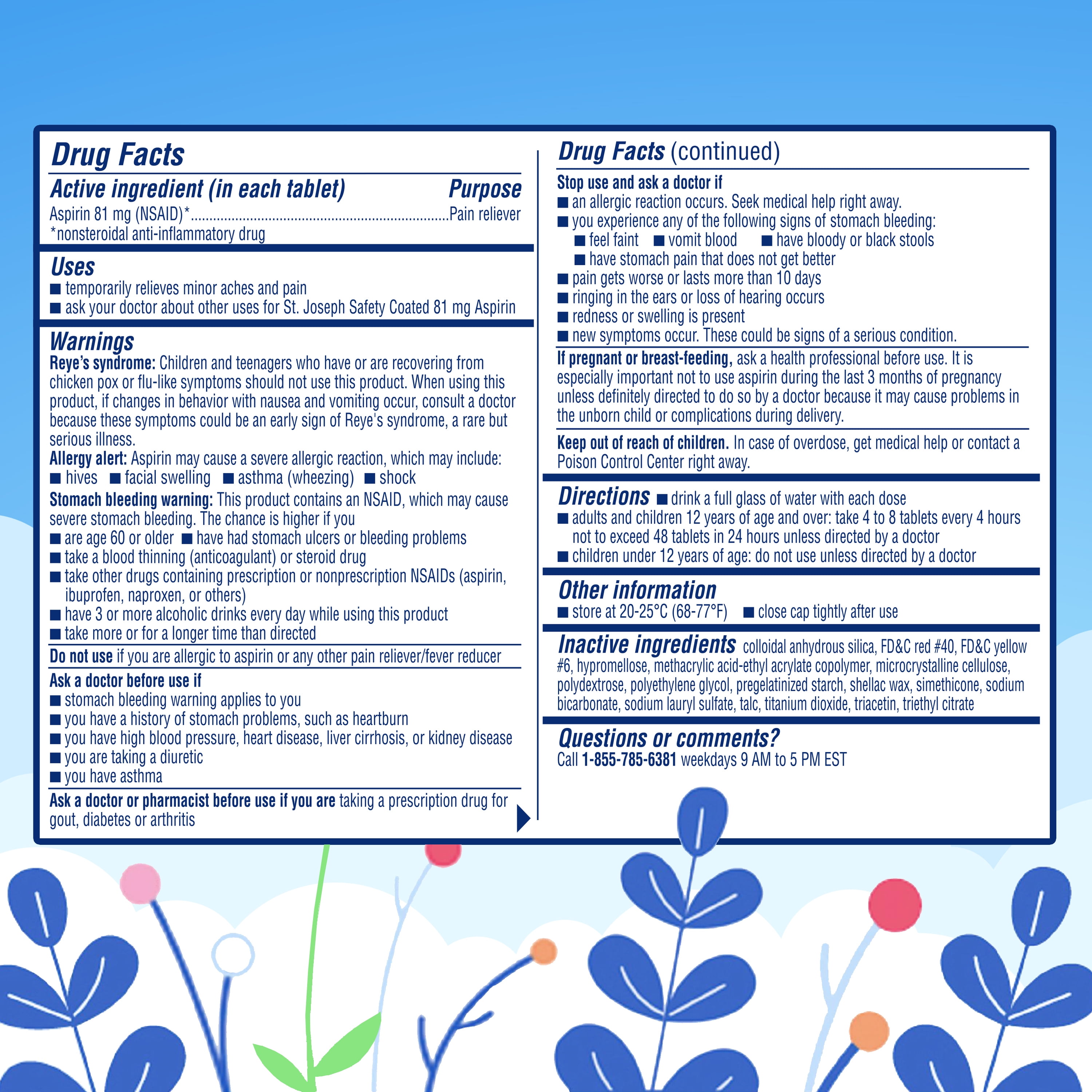 (2 pack) St. Joseph Aspirin Pain Reliever (NSAID) 81mg, Enteric Safety Coated, Adult Low Dose Regimen, 120 Ct.