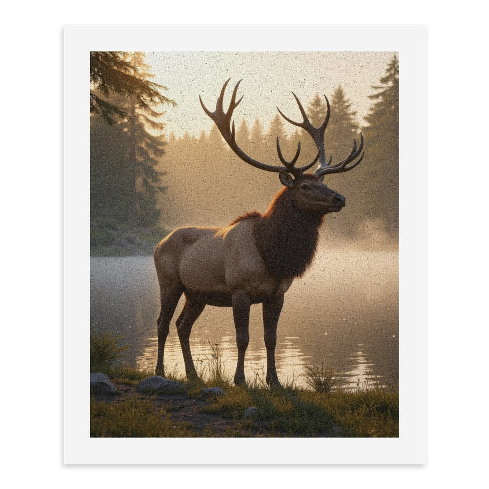 Paint by Numbers Kit for Adults, Majestic Elk Forest Sunrise Paint by Numbers, Easy Paint by Numbers Kit for Adults Beginner, DIY Adult Paint by Number Kits on Canvas, Home Decor