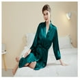thumbnail image 5 of LYMAYTER Women's Short Satin Robe‌ Elegant Kimono Wedding Party Bathrobe for Bride & Bridesmaid, 5 of 9