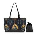 thumbnail image 7 of FORMRS Canvas Laptop Tote Bag for Women with 15.6" Computer Compartments Shoulder Handbag, Navy Blue Art Pattern, 7 of 7