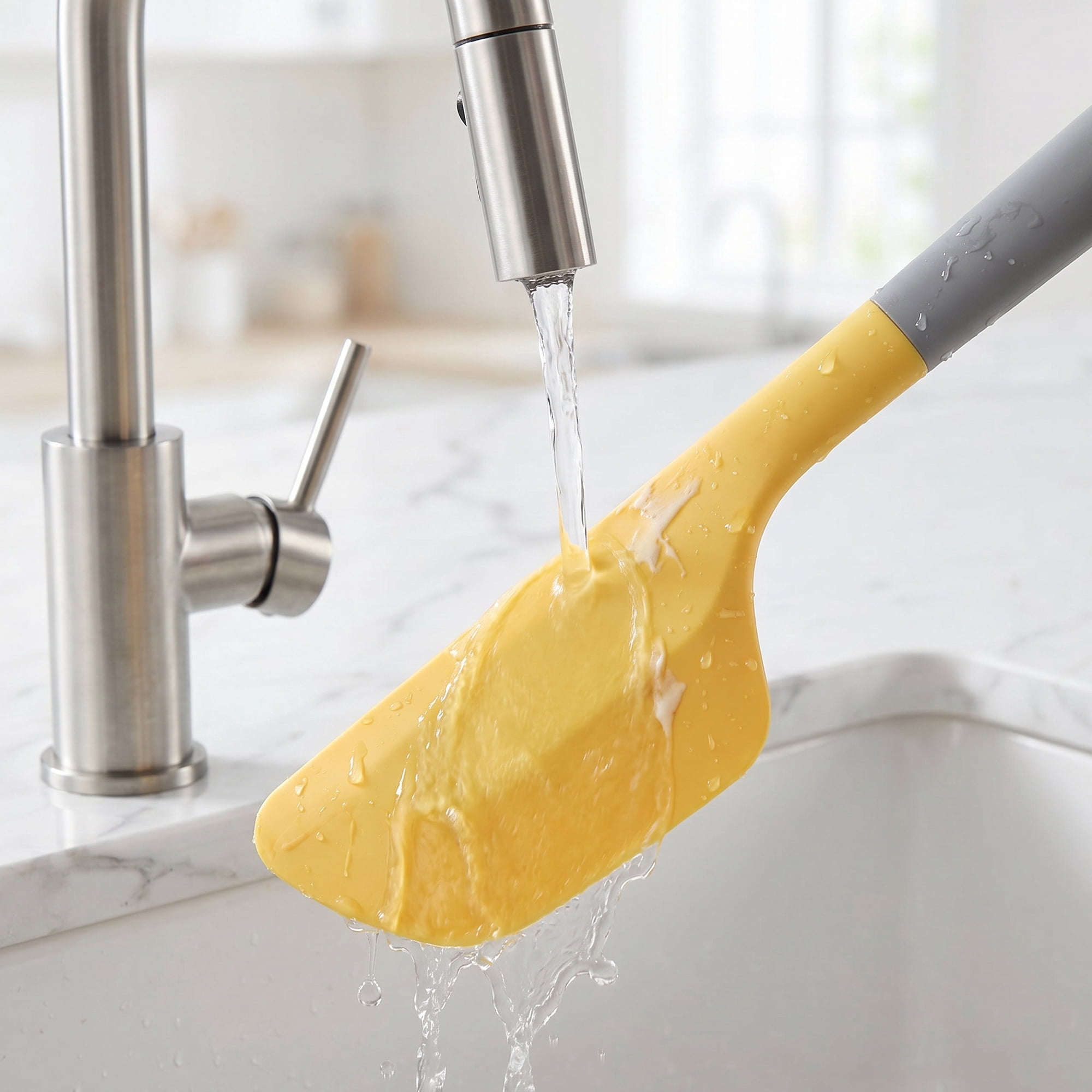 Unique Bargains Heat-Resistant Dishwasher Safe Spatula Cooking Utensil Yellow 13.6" x 2.8"