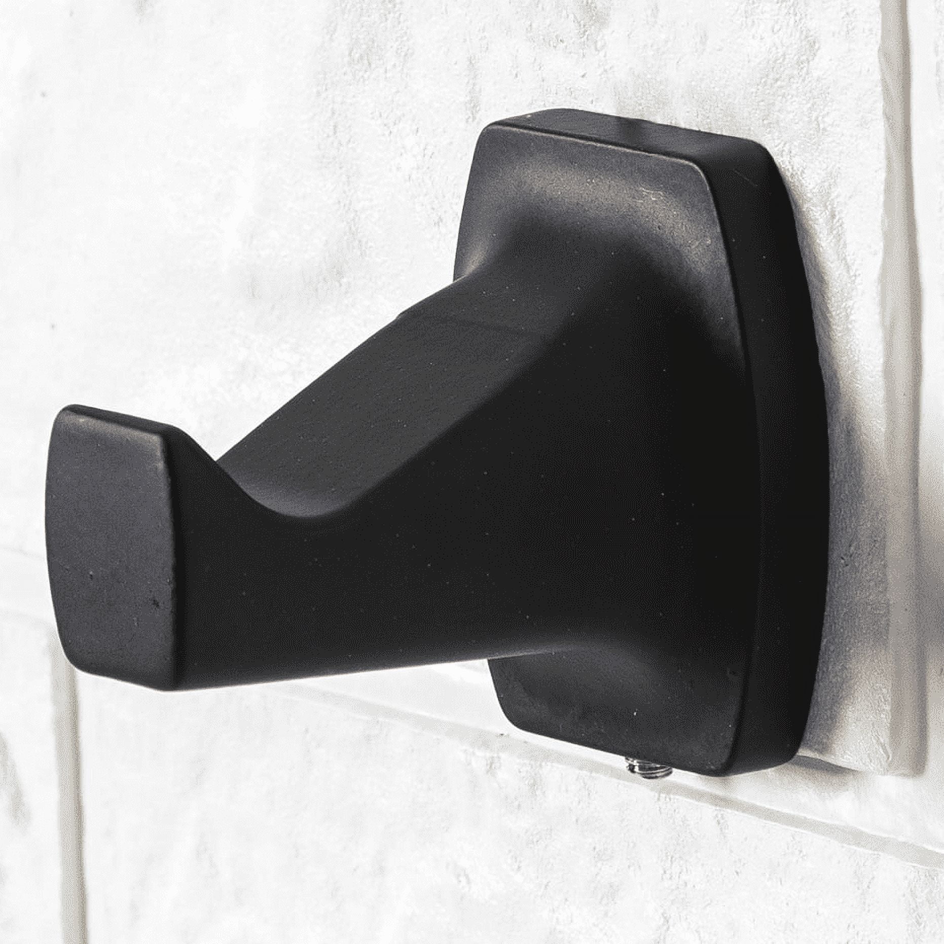 Mainstays Square Style 4 Piece Wall Mount Steel Towel Holder Bath Hardware Set, Matte Black, Horizontal Orientation