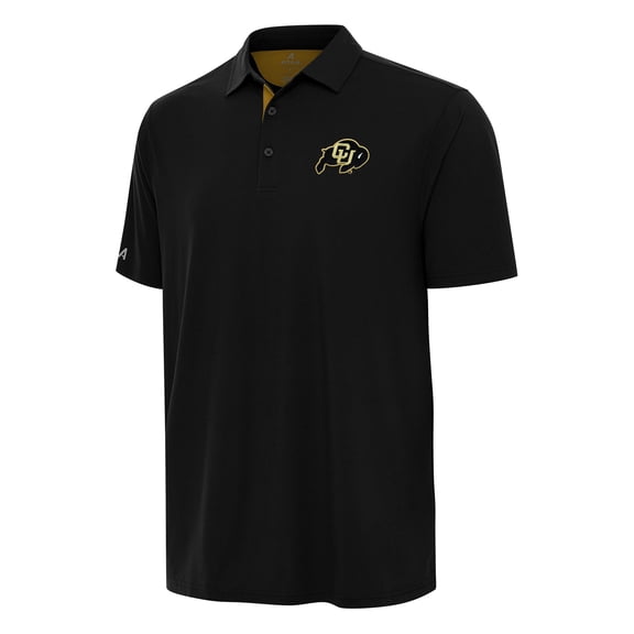 Men's Antigua Black/Gold Colorado Buffaloes Era Polo