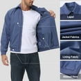 thumbnail image 4 of Tyhengta Men's Lightweight Jackets Casual Windbreaker Zip Up Collared Jacket Golf Windproof Coat Grayish Blue L, 4 of 8