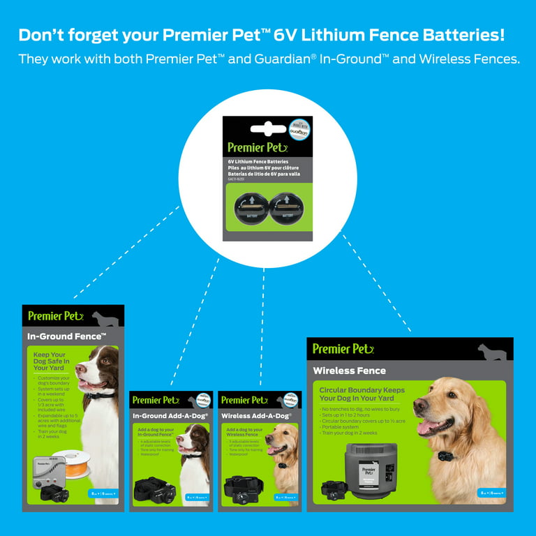 Premier Pet 6V Lithium Batteries - Replacement In-Ground Fence