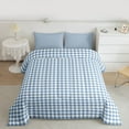 thumbnail image 2 of Homewish Geometric Plaid Full Size Comforter Sets,Modern Minimalist Checkerboard Bedding Comforter Set,White Blue Bedding Sets For Teens,Ultra Soft Home Decor Reversible,3-Piece, 2 of 8