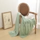 thumbnail image 4 of mint green Throw Blanket for Couch & Sofa Bed, Soft Knit Woven Gold Blanket with Tassel, Decorative for Chair & Living Room,, 4 of 5