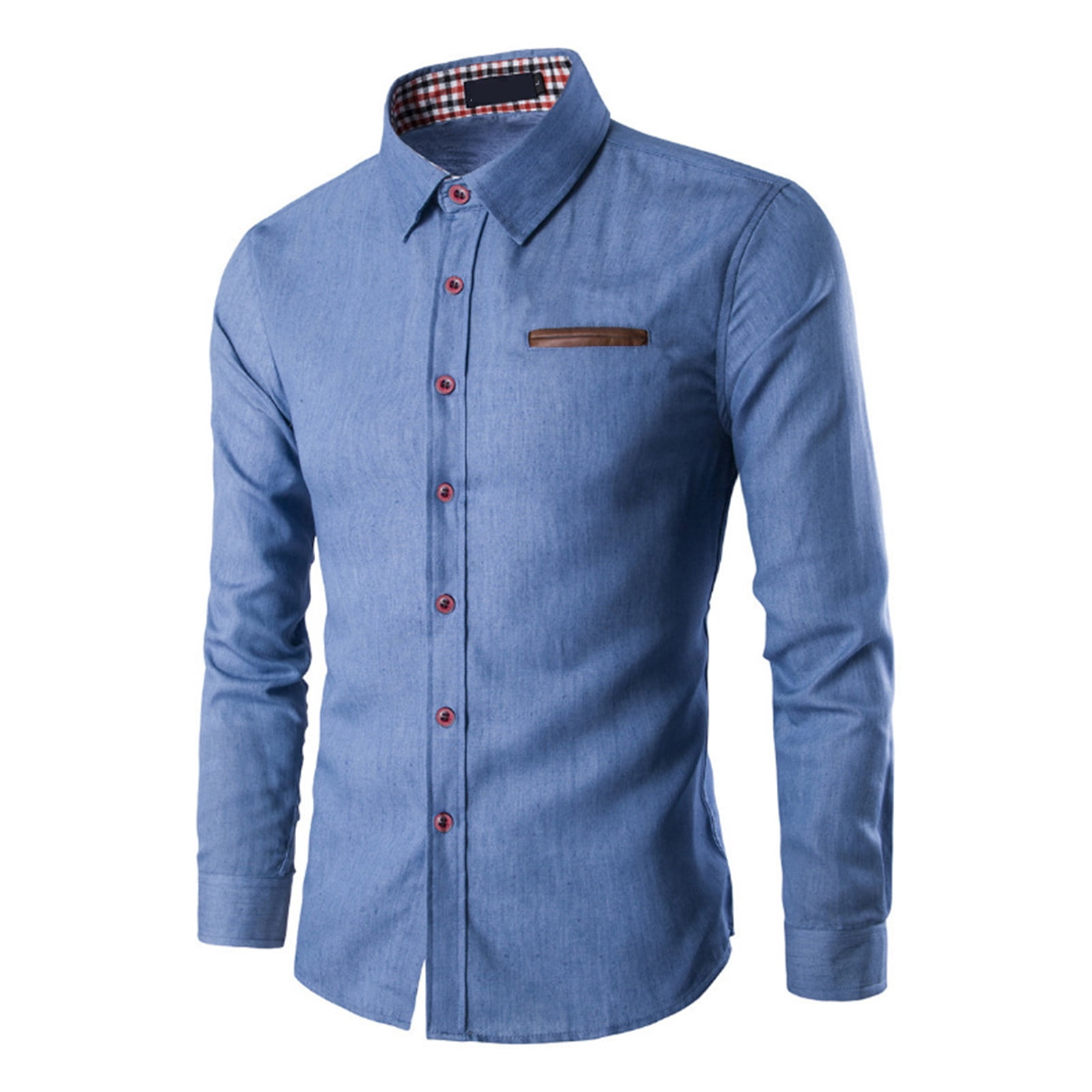 XYJing Men Solid Color Long Sleeve 