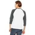 thumbnail image 3 of Canvas - Camiseta con manga 3/4 para hombre - Modelo baseball/Béisbol (Blanco/Jaspeado oscuro), 3 of 3