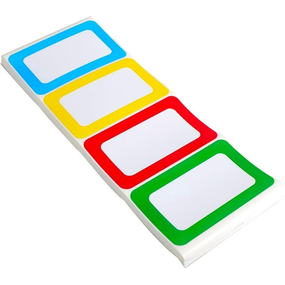 Colorful Plain Name Tag Labels 200 Stickers Name Tag Stickers 3 1/2 X 2 1/4 Name Labels for Office, Meeting, School and Home