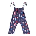 thumbnail image 4 of AJTQTH Dinosour Print Playsuit for Girls Summer Casual Kids Sleeveless Rompers Cute Spaghetti Straps Bowties Loose Comfortable Fit Clothes Dark Blue 6 Years, 4 of 4