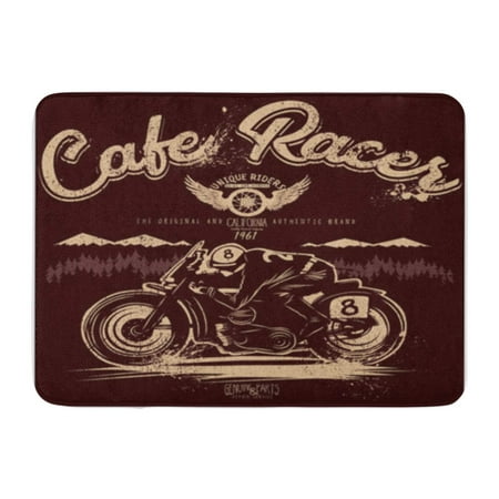 SIDONKU Biker Cafe Racer Graphics for The Cool Guys Motorbike Motorcycle Doormat Floor Rug Bath Mat 30x18 (Best Cafe Racer For Beginner)
