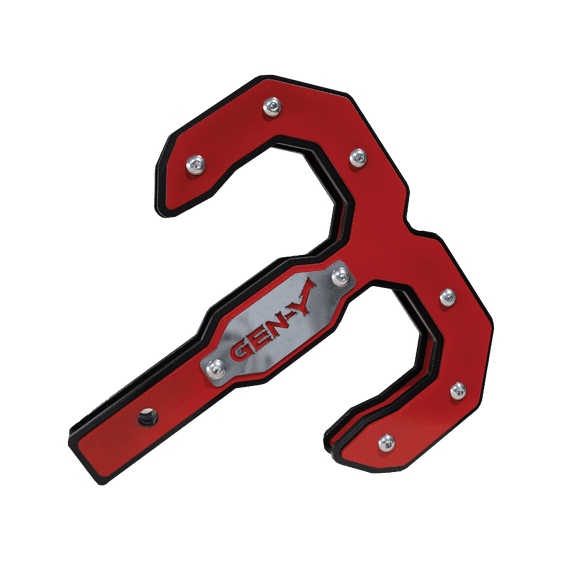 GEN-Y GH-0074 Hulk 2.5 Double Tow Hook and Hitch Step for 2.5" Receiver, Red - 32,000 LB Towing Capacity